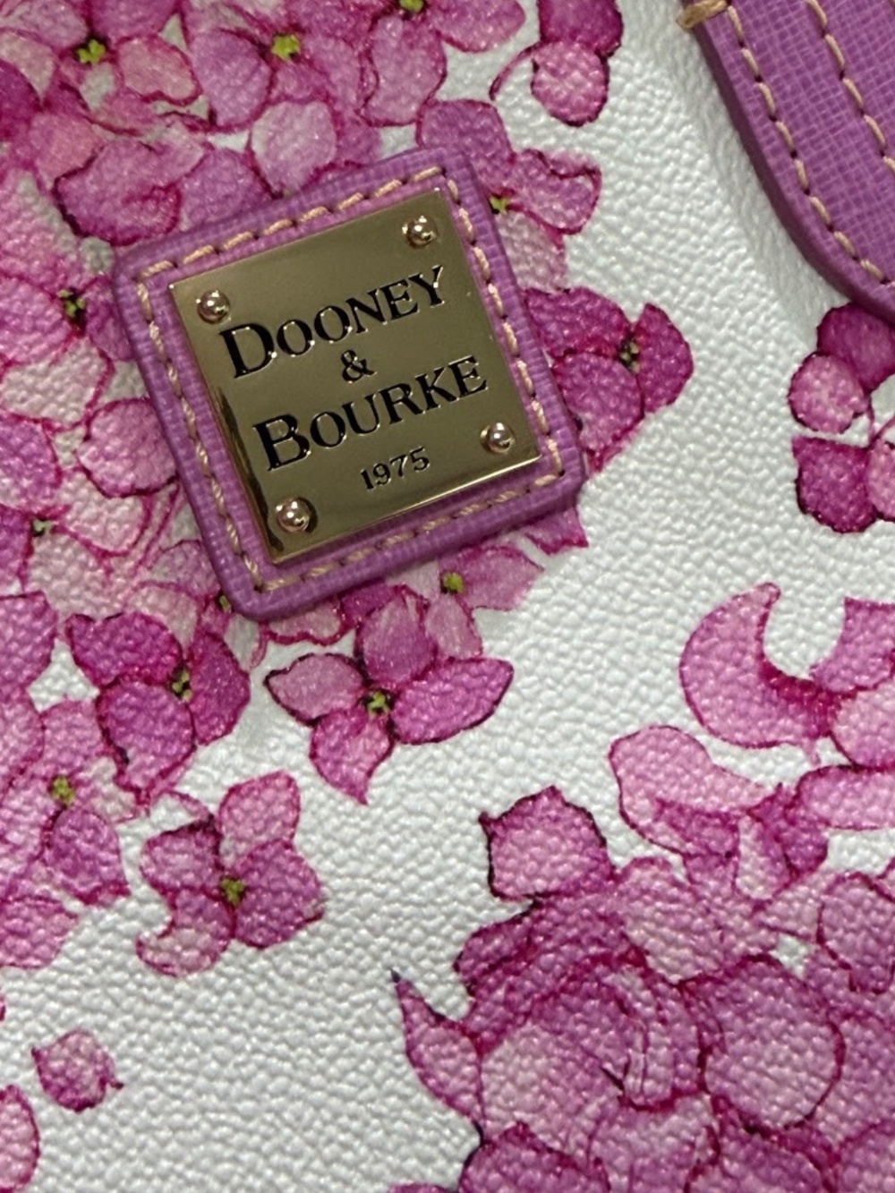 Dooney & Bourke Lilac/Pink Floral Pattern Hydrangea Mini Satchel Purse Rare/Cute - Picture 5 of 8